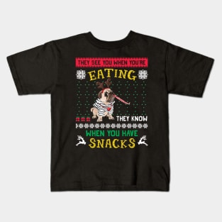 Xmas They See You When You're Eating Kids T-Shirt